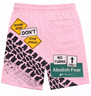 Strawberry Pink Abolish Fear Road Shorts